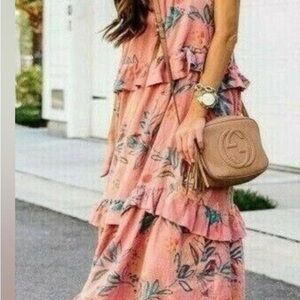 Free People Pink Floral Maxi Dress